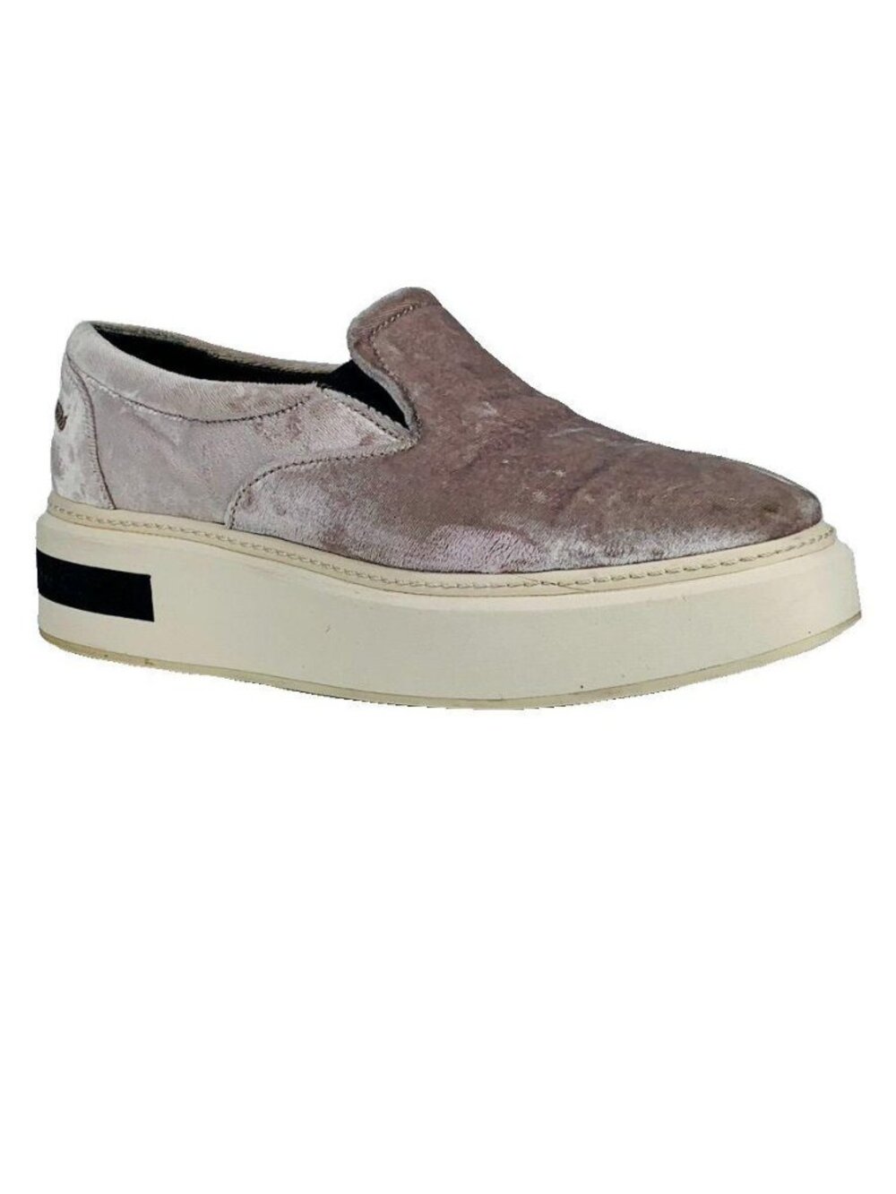 Manuel Barcelo Velvet Platform Slip-On Shoes Size 7 Taupe Made In Spain Womens
